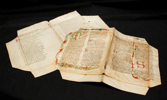 [Illuminated Manuscript] two folios
