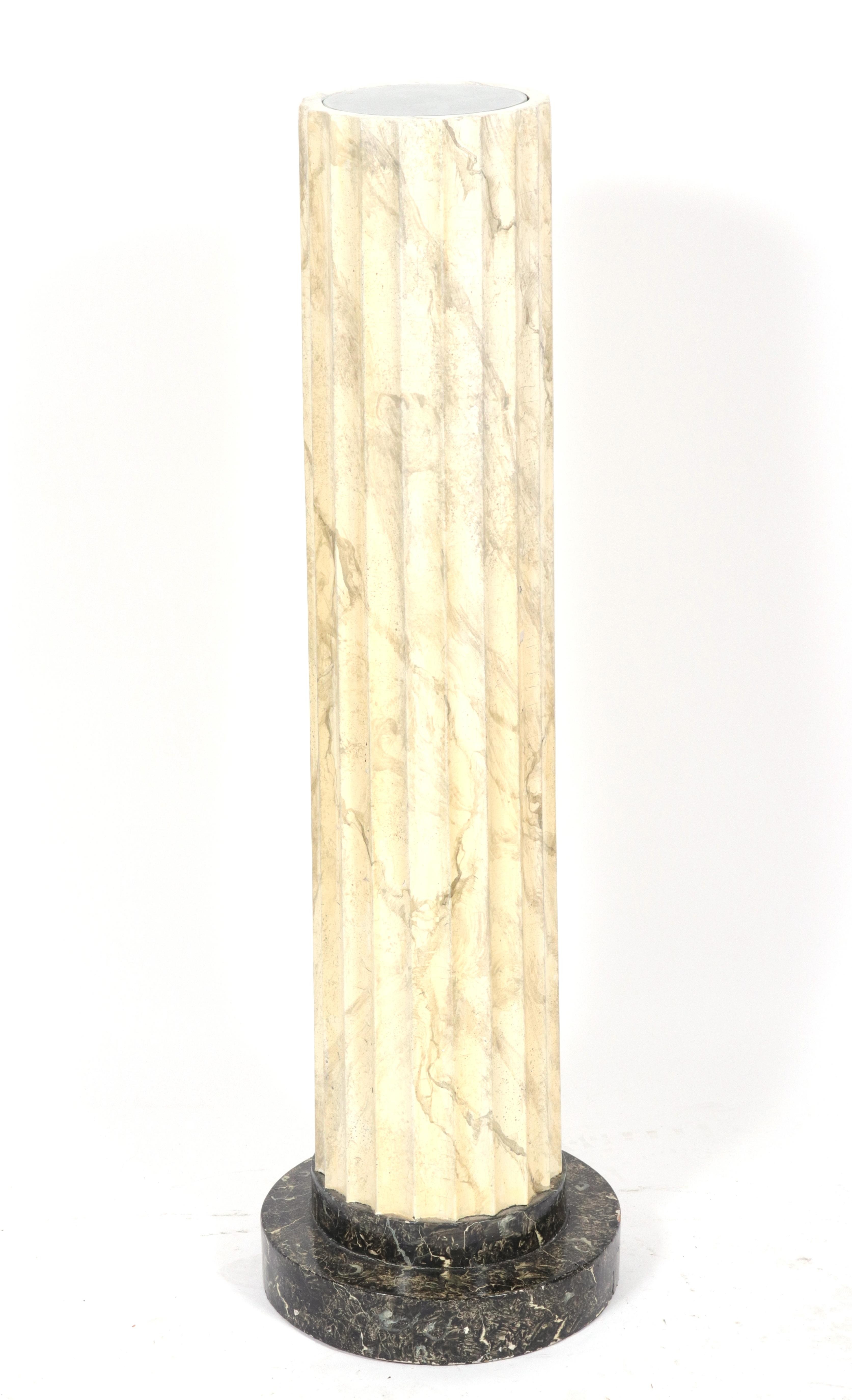 ILLUMINATED MARBLE DISPLAY PEDESTAL