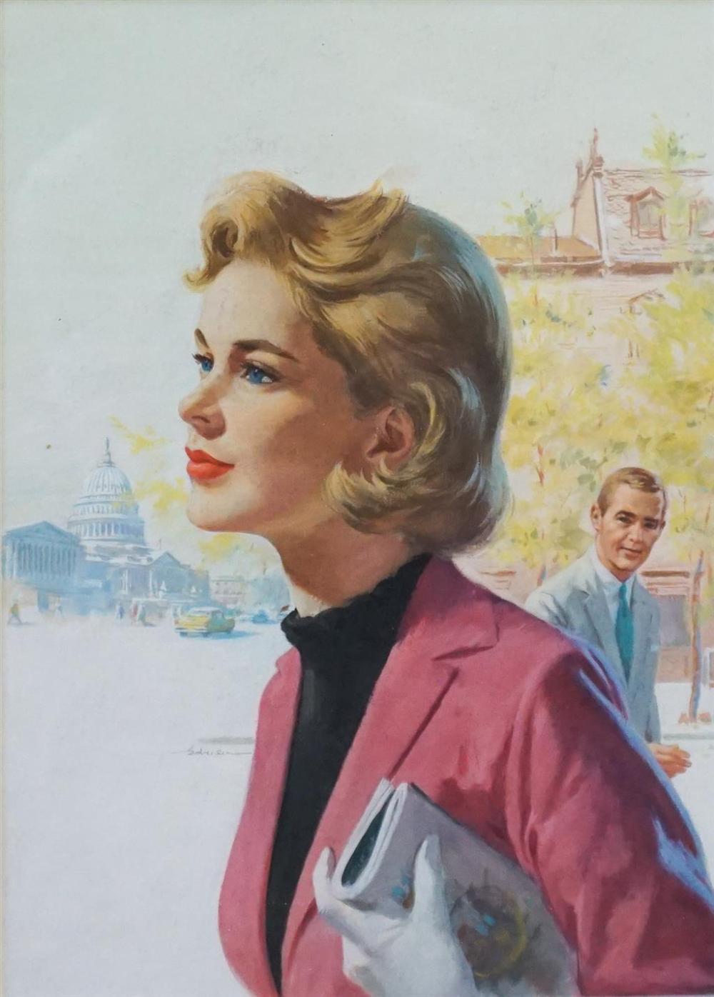 ILLUSTRATION OF WOMAN IN FRONT OF