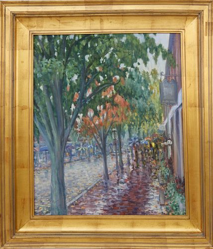 ILLYA KAGAN OIL ON LINEN "RAINY DAY