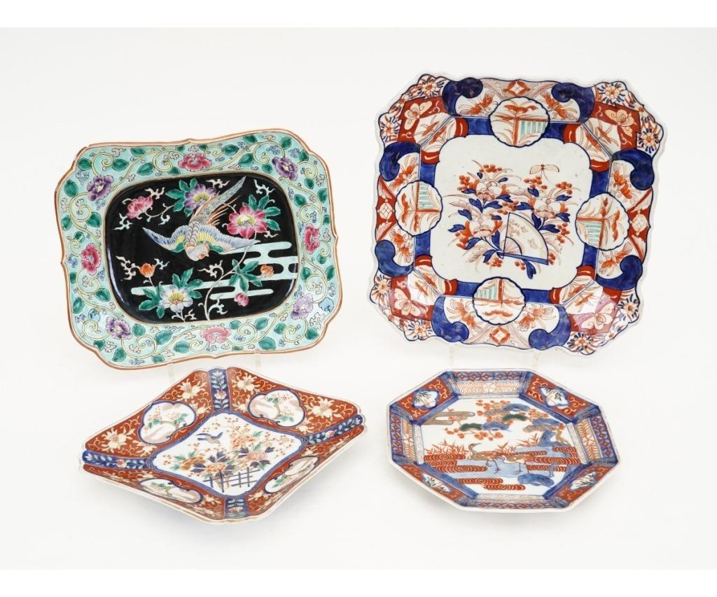 Imari deep rectangular dish, 2"h