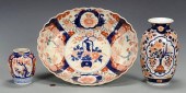 IMARI LARGE BOWL AND 2 VASESGr