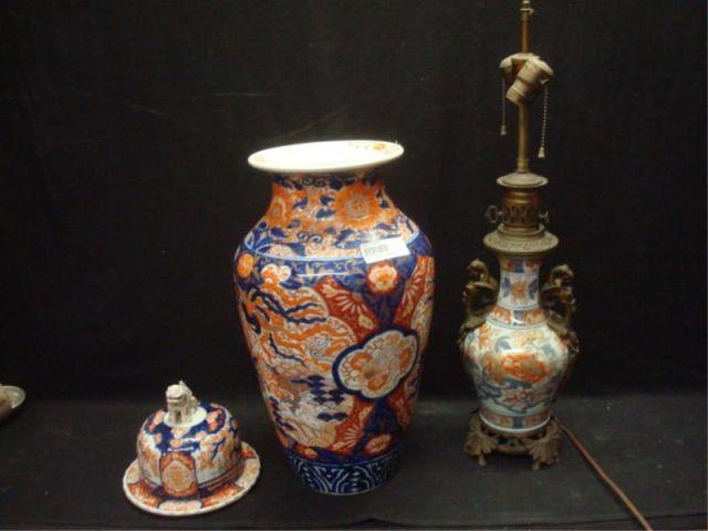 Imari Style Asian Vase, Lidded