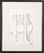 IMMI STORR INK DRAWING OF HORS