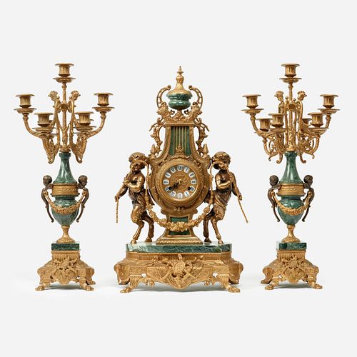 IMPERIAL MANTEL CLOCK AND GARNITURE