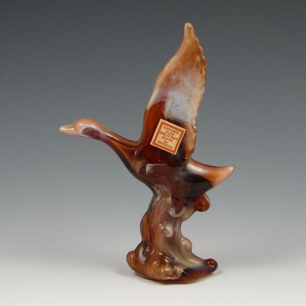 Imperial slag glass duck with wings