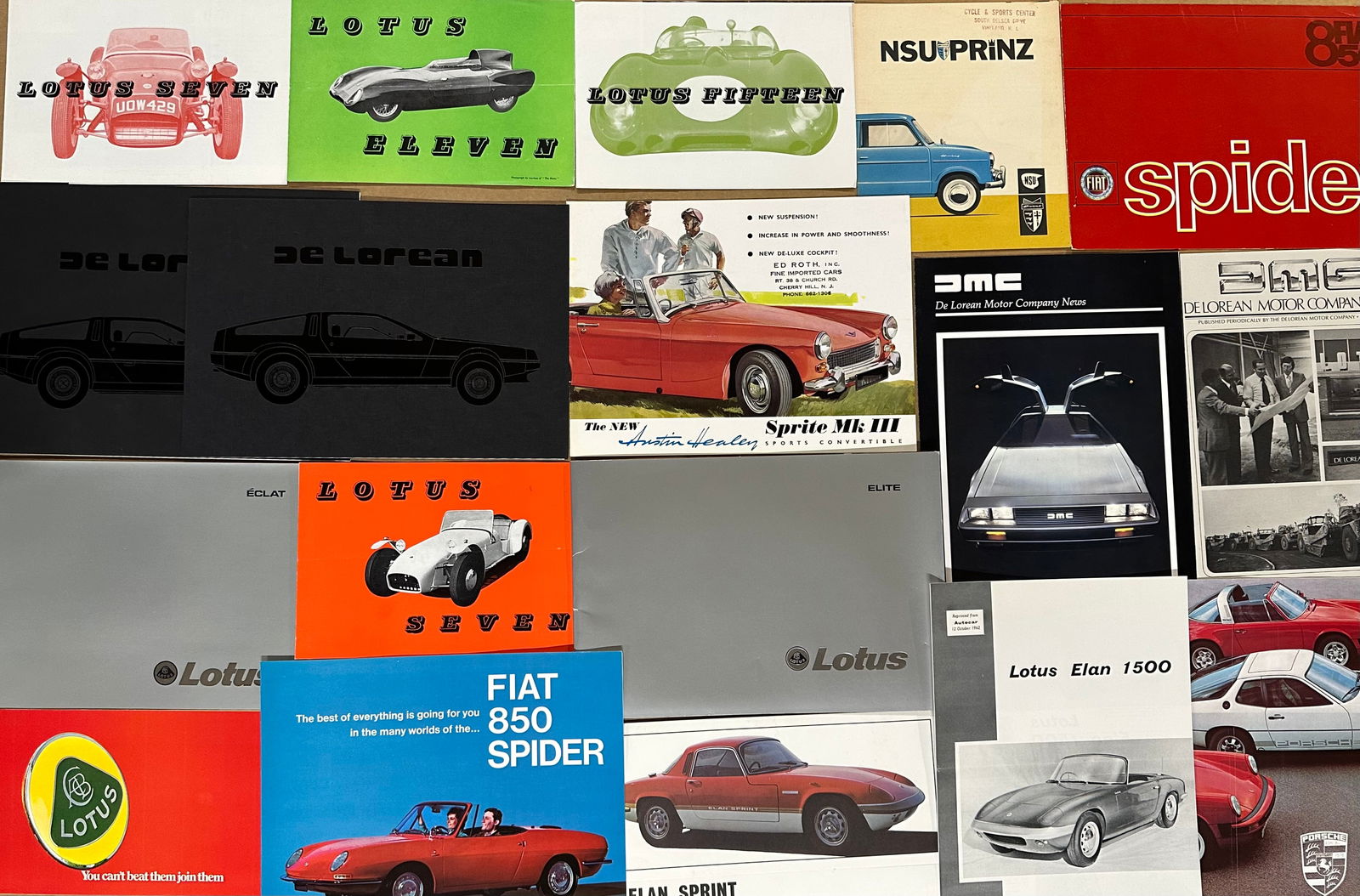 IMPORT CAR ITEMS - LOTUS, DELOREAN,