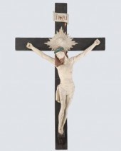 IMPORTANT CARVED QUEBEC CRUCIF