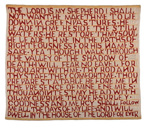 IMPORTANT PSALM 23 FOLK ART