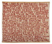 IMPORTANT PSALM 23 FOLK ART QU