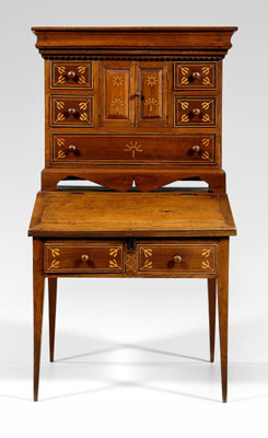 Important Southern Inlaid Secretary