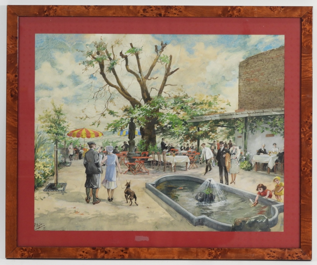 IMPRESSIONIST FRENCH COURTYARD WC