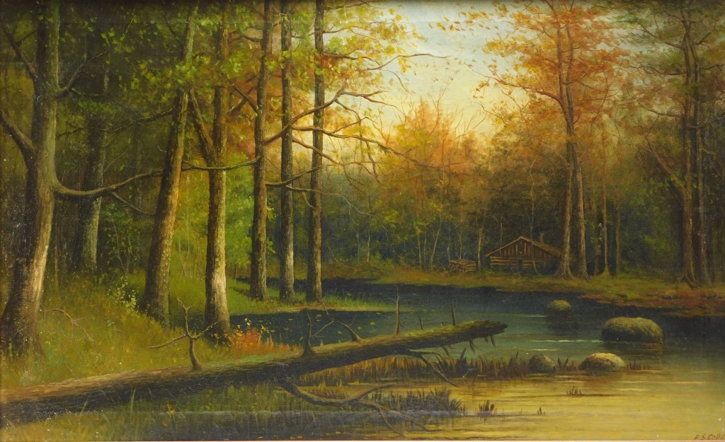 IMPRESSIONIST LOG CABIN LANDSCAPE