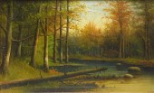 IMPRESSIONIST LOG CABIN LANDSC