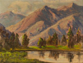 IMPRESSIONIST MOUNTAIN LANDSCA