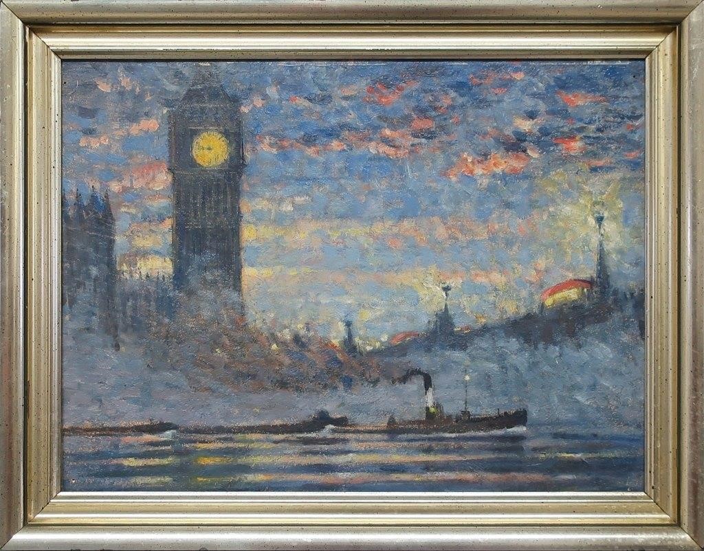 Impressionist oil on board of Big