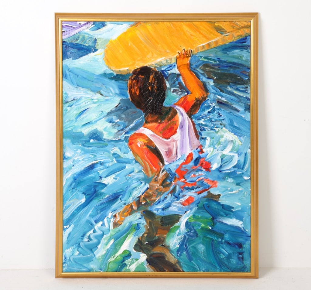 IMPRESSIONIST SURFING SCENE