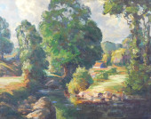 IMPRESSIONISTIC LANDSCAPE, OIL
