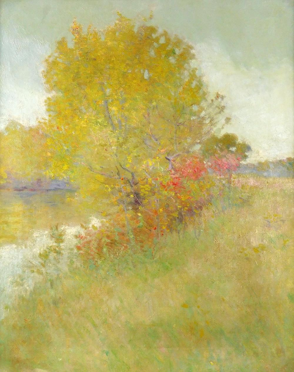 IMPRESSIONISTIC LANDSCAPE, OIL ON
