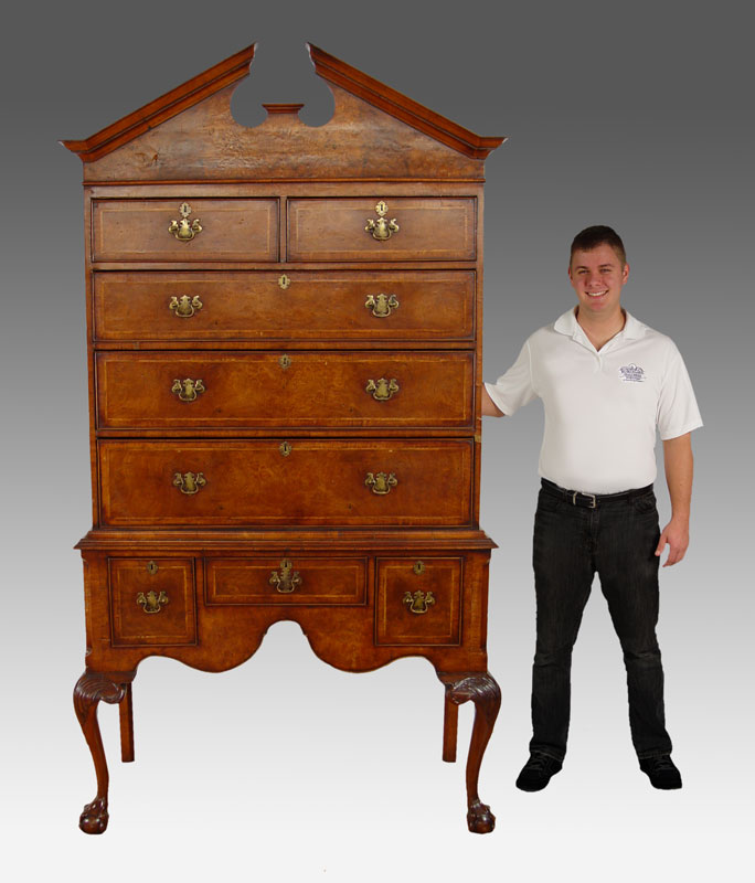 IMPRESSIVE 19TH C BURLED WALNUT
