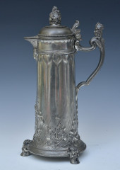 IMPRESSIVE ANTIQUE PEWTER FLAG