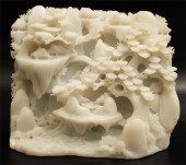 IMPRESSIVE CARVED WHITE JADE S