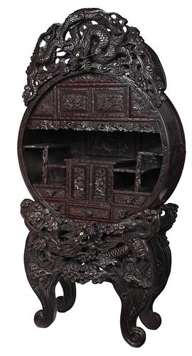 IMPRESSIVE CHINESE DRAGON CARVED