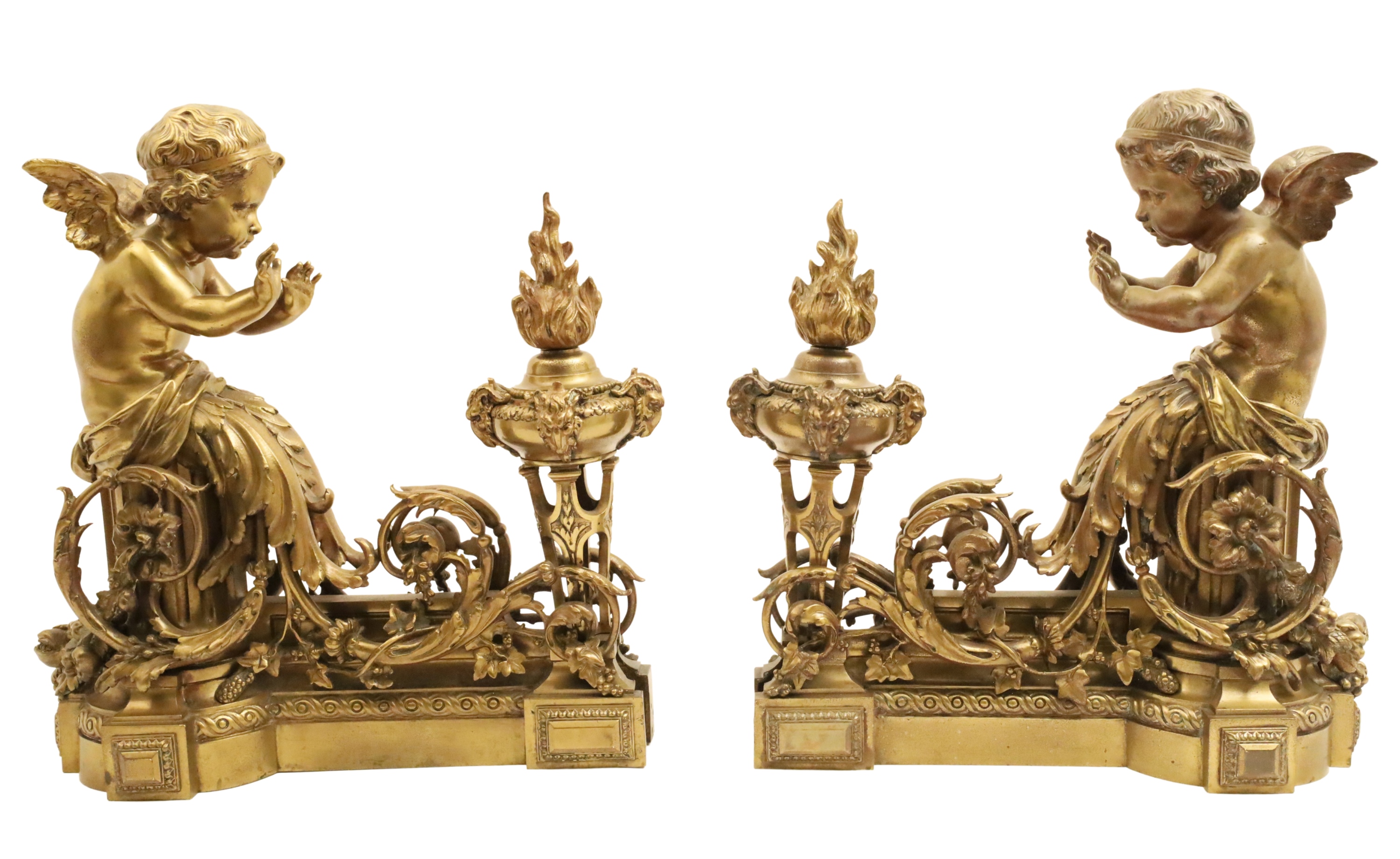 IMPRESSIVE FRENCH GILT BRONZE 17"