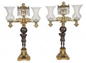 IMPRESSIVE PAIR GILT BRONZE FI