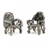 IMPRESSIVE PAIR OF TEAK ROOTWO