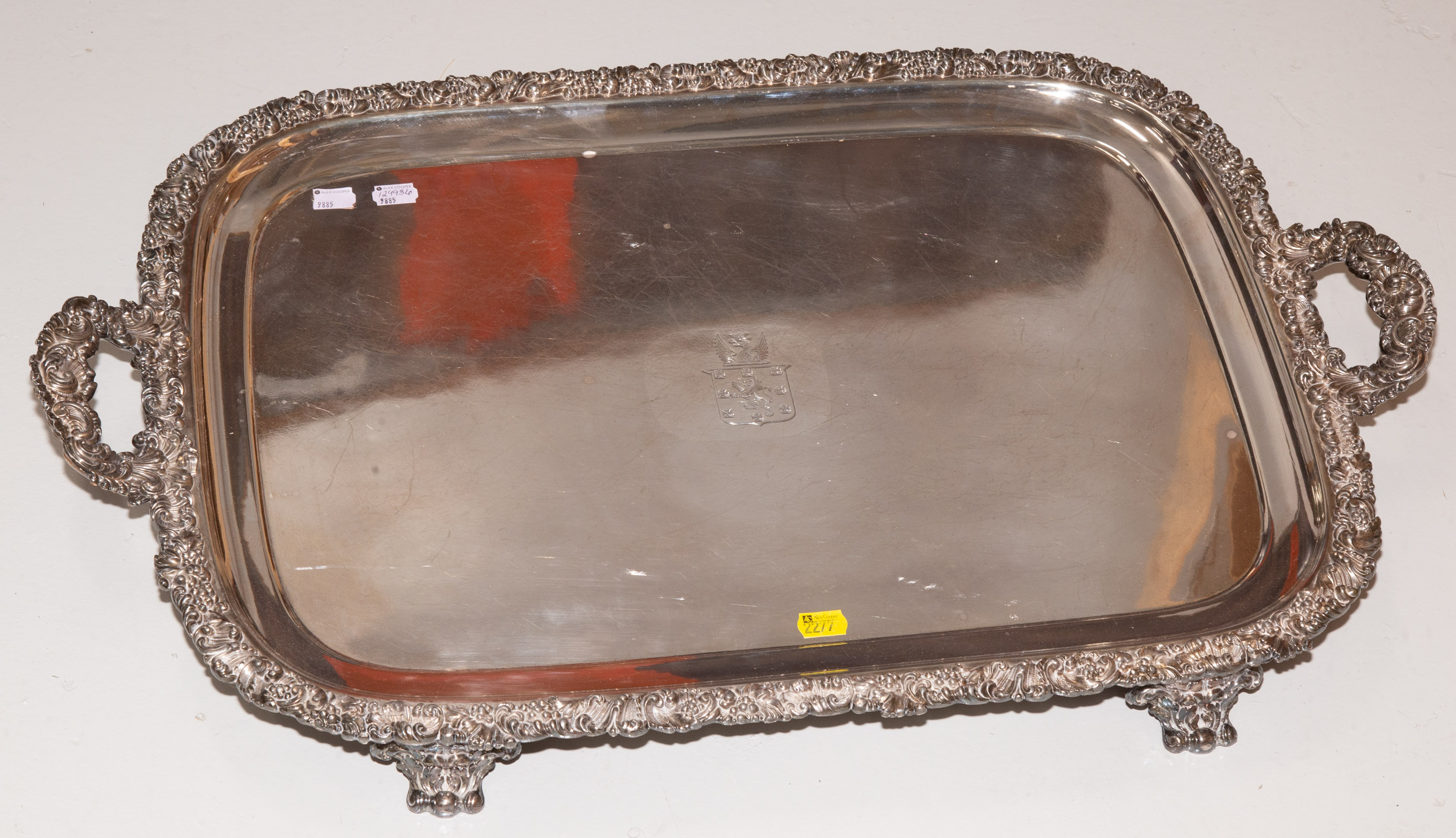 IMPRESSIVE SILVER PLATED ARMORIAL