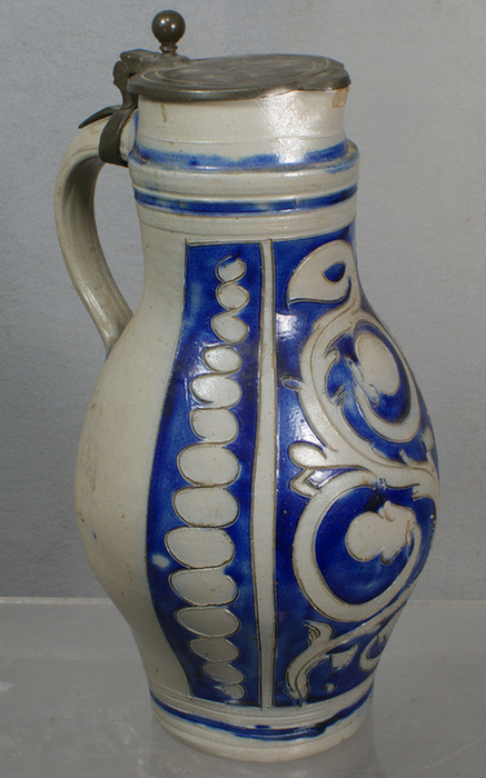 Incised blue decorated stoneware