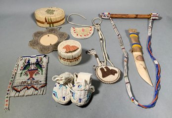 Including: beaded purse with bird
