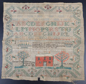 INCREDIBLE ANTIQUE SAMPLER C.1