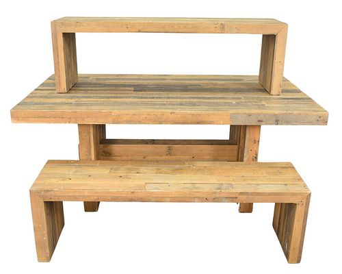 IND BUTCHER BLOCK STYLE TABLE,