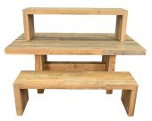 IND BUTCHER BLOCK STYLE TABLE,