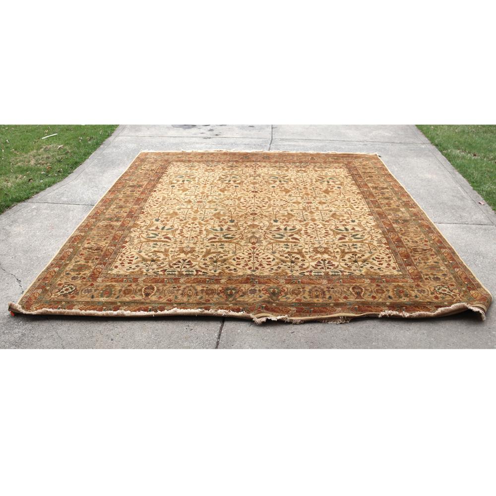 INDIA AGRA RUST AND ECRU WOOL