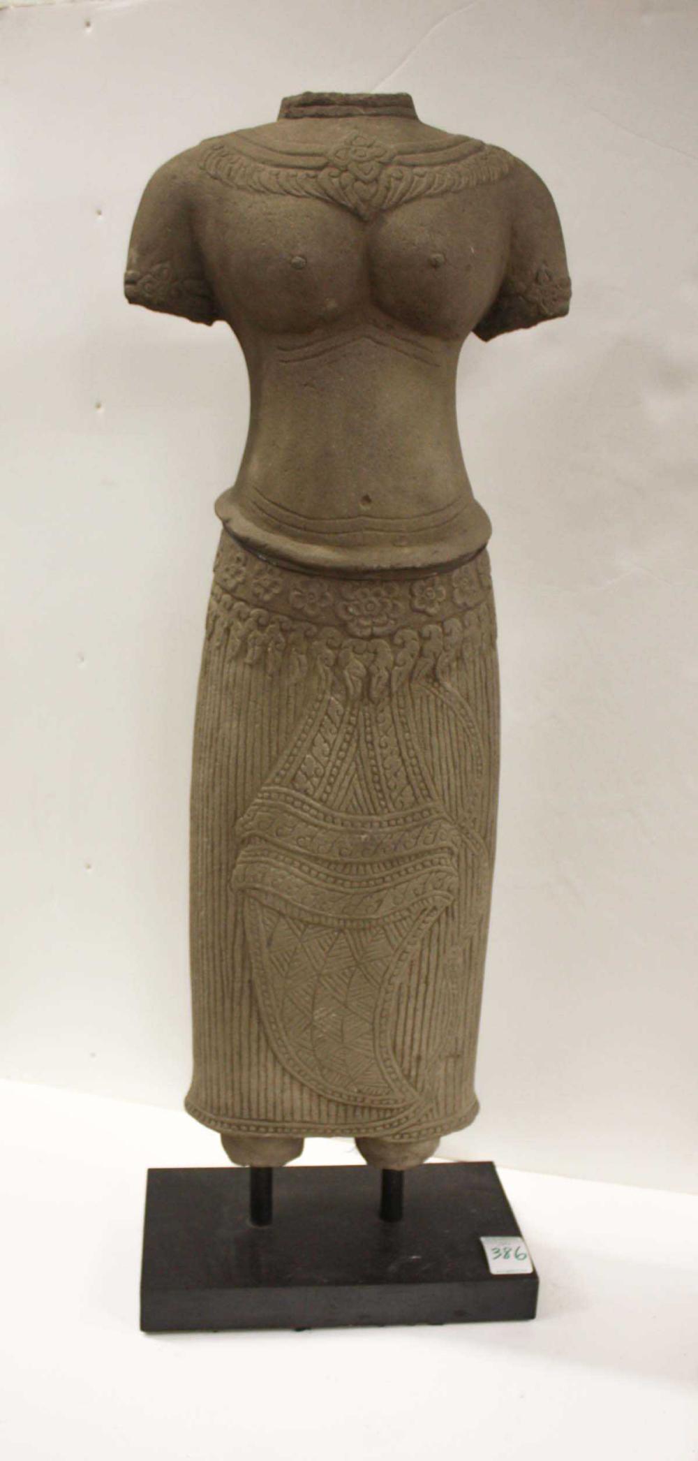 INDIA SANDSTONE TORSO SCULPTURE, AN