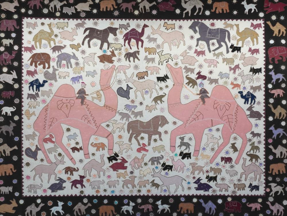 INDIAN APPLIQUE CLOTH PANEL,