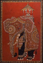 INDIAN BATIK ELEPHANT WITH TRA