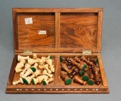 INDIAN BONE INLAID TEAK FOLDIN