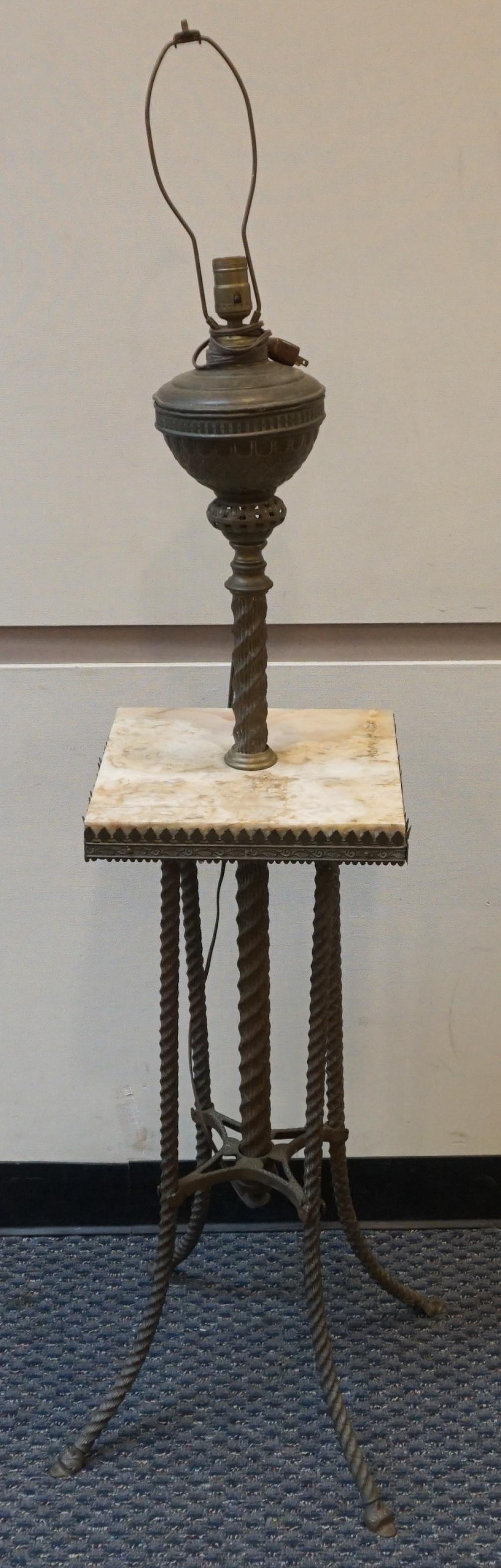 INDIAN BRASS AND MARBLE TOP