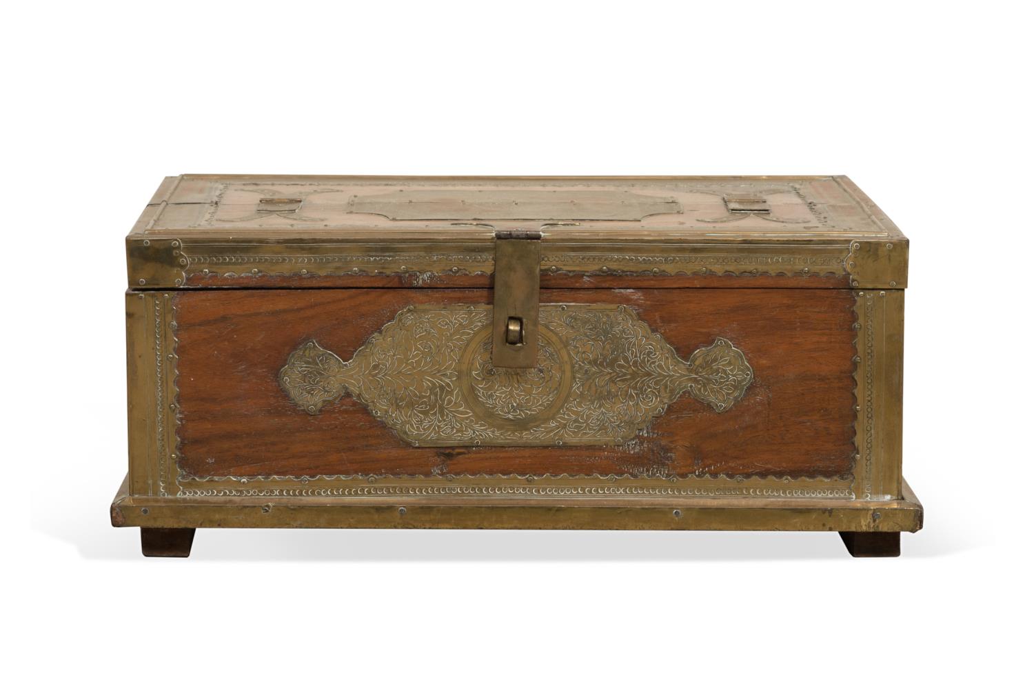 INDIAN BRASS BOUND WOODEN