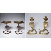 INDIAN BRASS COBRA CANDLESTICK