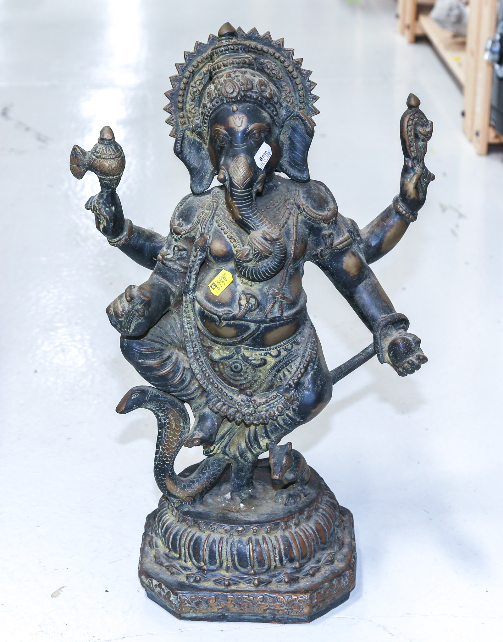 INDIAN BRASS FIGURE OF GANESHA