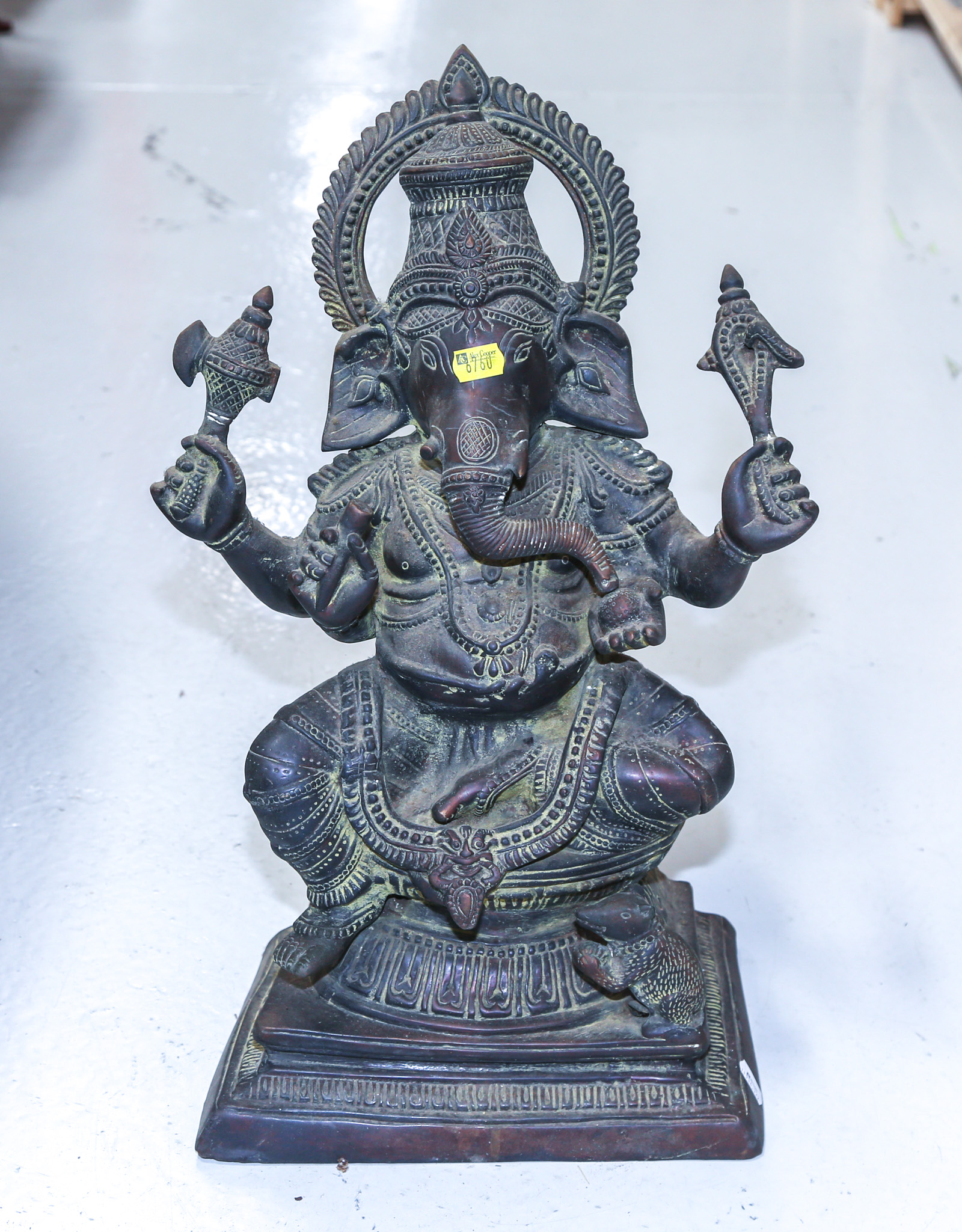INDIAN BRASS FIGURE OF GANESHA