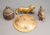 INDIAN BRASS JEWELRY BOX, ELEP