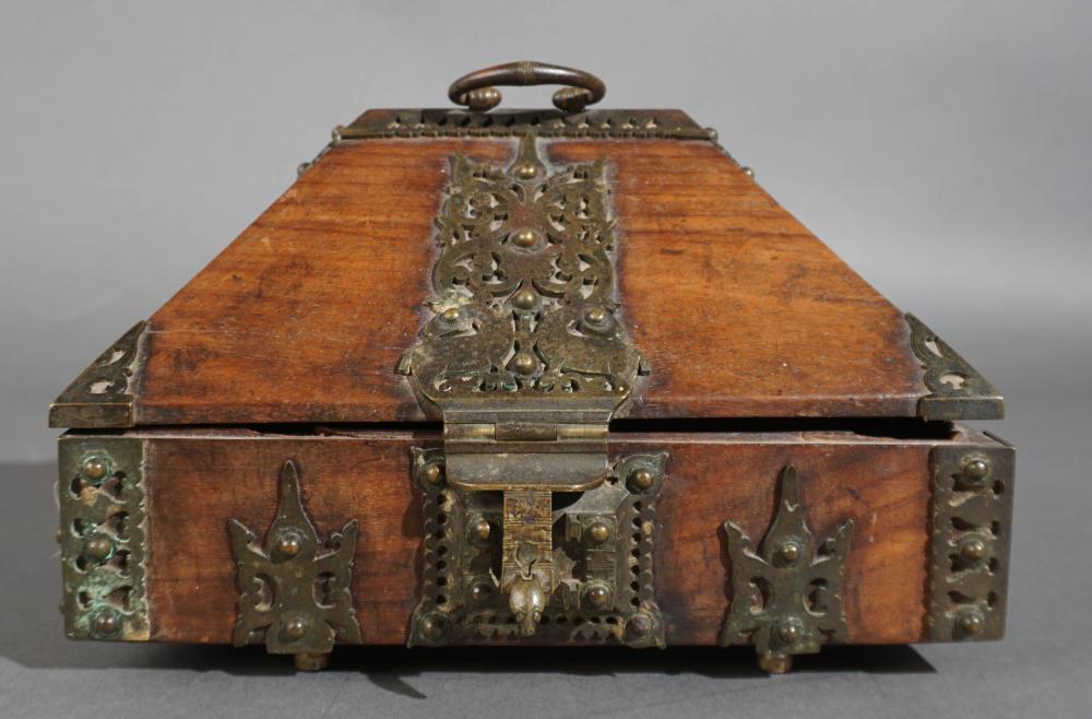 INDIAN BRASS MOUNTED ELMWOOD HINGED