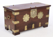 INDIAN BRASS MOUNTED HARDWOOD