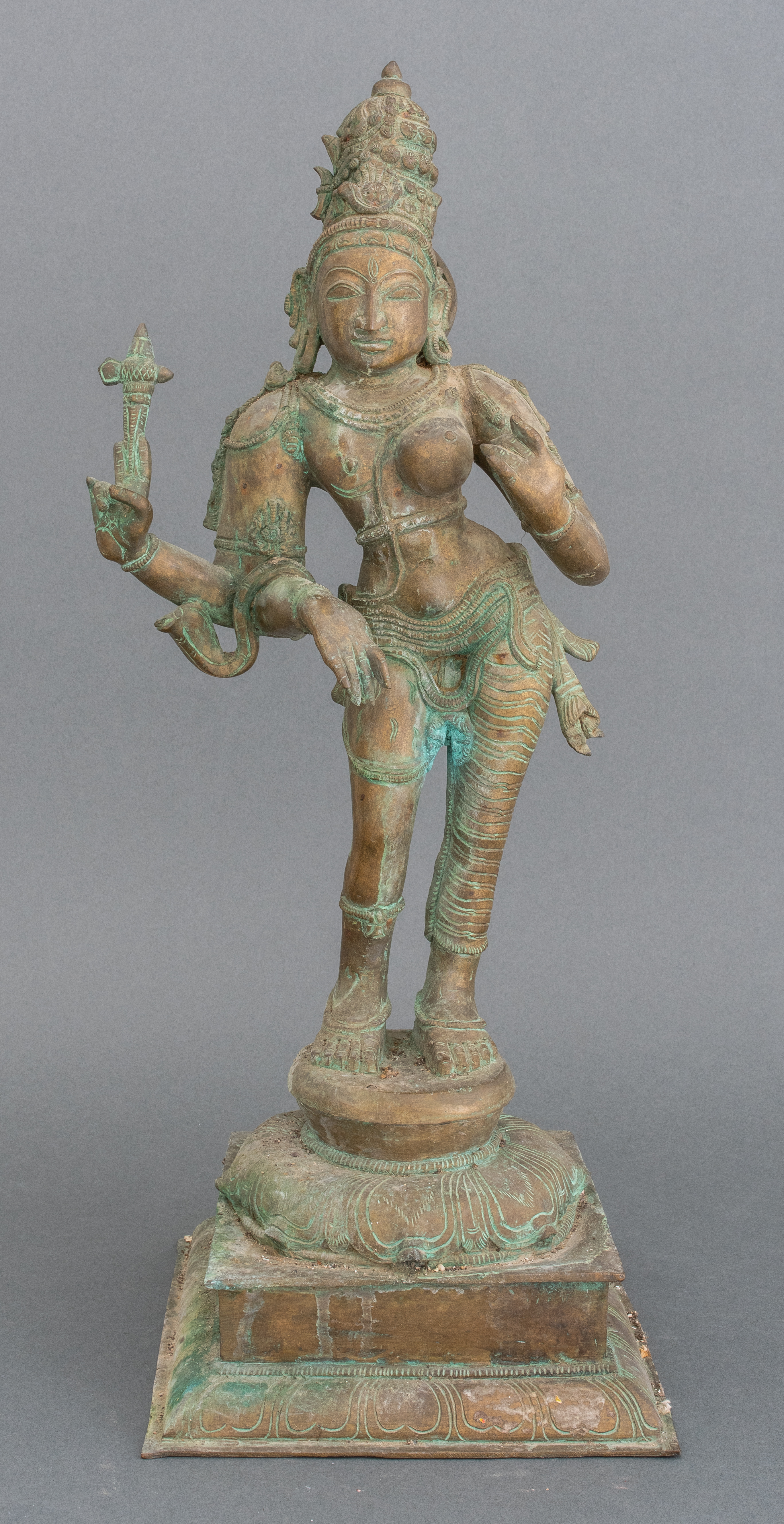 INDIAN BRASS SCULPTURE OF VISHNU